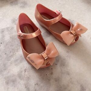 Mini Melissa Pink Dress Shoes with Bow